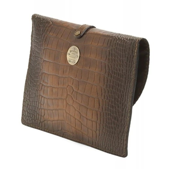 NWT PRATESI Made In Italy Envelope Leather Pouch Purse